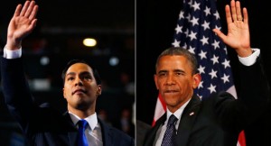 Julián Castro y Barack Obama en la CND 2012