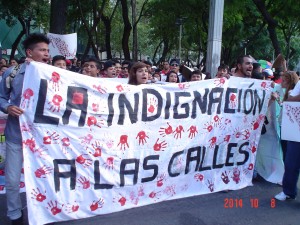 Marcha de solidaridad con los normalistas de de Ayotzinapa, en México. Foto: Martha Elena Ramírez