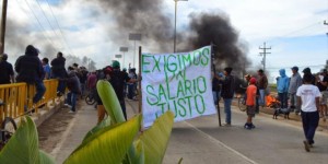 Durante la marcha de los jornaleros, de varios días de duración, que culminó en la capital del estado de Baja California tras estallar la huelga.