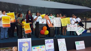 Grupos comunitarios de Los Ángeles, agradecen el acuerdo presupuestal. Foto: Rubén Tapia