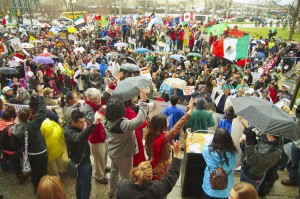 Movilización de inmigrantes en Milwaukee. Foto: Voces de la Frontera.