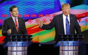 Marco Rubio y Donald Trump. Debate  2016. Foto: myajc.com