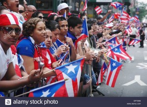 Puertorriqueños en el desfile anual de Puerto Rico en la ciudad de Nueva York. Foto: alamy.com