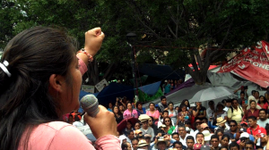 Adriana Ramírez del Comité de Padres y Madres. Foto: Vladimir Flores.