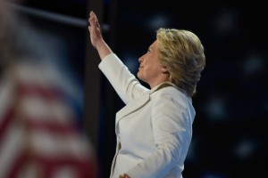 Hillary Clinton aceptando su nominación. Foto: José López Zamorano.