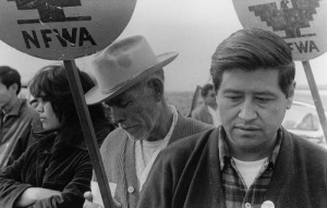 César Chávez durante la histórica Marcha-Peregrinación de Delano a Sacramento. Foto: UFW