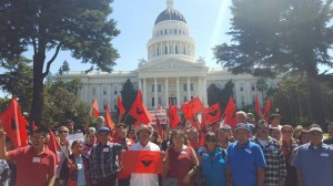 Lucha de jornaleros agrícolas llega al Capitolio en Sacramento, California.