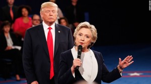 Durante el debate entre Hillary Clinton y Donald Trump. Foto: ww.forextutor.net