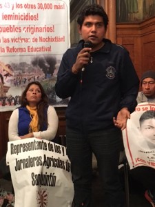 Eduardo Maganda,  estuvo esa noche con sus 43 compañero desaparecidos, de Ayotzinapa.