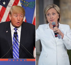 Donald Trump interrumpiendo a Hillary Clinton durante el último debate presidencia. Foto: hollywoodlife.com.