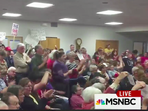 Asamblea popular (Town Hall) de republicanos con su representante Marsha Blackburne en Fairview, Tennessee. Foto: www.bussinessinsider.com.