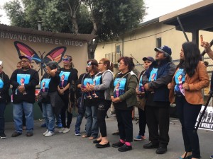 Algunos miembros de la Caravana contra el Miedo en Richmond, CA. Foto: Cortesía de Chelis López.