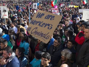 Marcha “Un Día Sin Inmigrantes” en Des Mines, Iowa. Foto: www.usatoday.com.