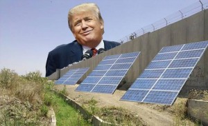 La imagen pregunta si el sol pagara por el muro de Trump. Foto: www.triplepundit.org.