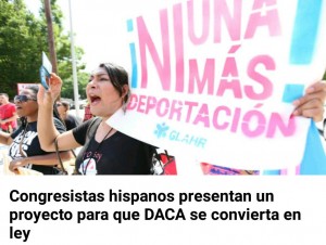 Manifestación de inmigrantes que apoyan un proyecto para crear la “Ley Americana de Esperanza” o “American Hope Act”, que es una iniciativa del Caucus Hispano y cuenta con los nombres de 117 congresistas como coautores. Sin embargo, todos son demócratas. Foto: Cortesía de El Despertar del Sueño Americano.