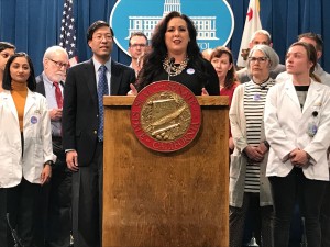 State Assemblywoman Lorena Gonzalez (D-San Diego) is skeptical of soda taxes and their impact on low-income and minority communities. But she says the soda industry didn’t win any friends last year when it maneuvered a vote to ban local soda taxes. (Samantha Young/Kaiser Health News)