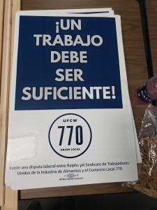 Mensaje en una de las pancartas 