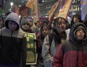 Hijos de los trabajadores agrícolas de la CIW que viajaron desde La Florida para estar presentes en la campaña y boicot contra Wendy’s.