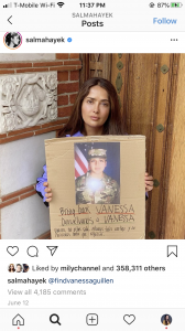 Salma Hayek se han unido al clamor por encontrar a Vanesa Guillén.