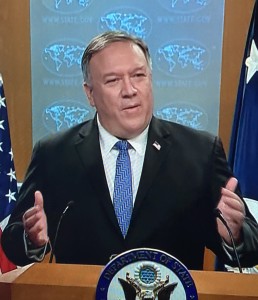 Secretario de Estado saliente, Mike Pompeo.