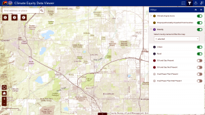 Captura de Pantalla del mapa interactivo para la equidad Colorado EnviroScreen.  Fuente:  https://cdphe.colorado.gov/enviroscreen-es