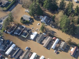 Otra zona inundada en Whatcom. Foto: Cortesía de María Padrón FEMA / Dept de Obras Publicas del Condado de Whatcom.