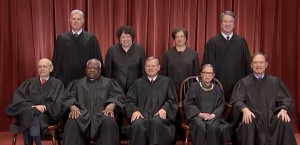 Con excepción de la jueza Ruth Ginsburg, recién fallecida, esta es la composición actual de los magistrados de la Corte Suprema de EE UU. Foto: José López Zamorano.