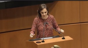 La ahora senadora del PAN, Lily Téllez pide que no estigmaticen a los legisladores que no votaron a favor de la iniciativa presidencial en materia eléctrica. Foto: Captura de pantalla de transmisión del Canal del Congreso.