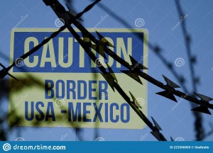 Anuncio en la frontera de Texas. Foto: dreamstime.com.