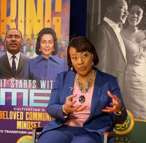 La Dra. Bernice King explica el concepto de la celebración de este año por MLK. Foto: King Center-HNS.